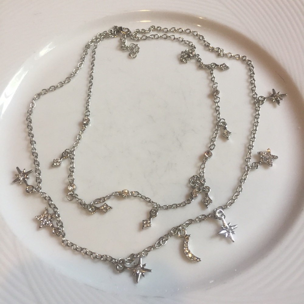 ⭐️ Awesome Boho celestial Double layered chain star & moon in various colors - Picture 4 of 7